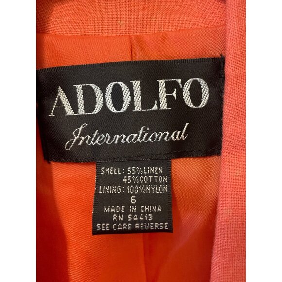 Womens Coral Linen Blazer Size 6 Classic Preppy Sophisticated - Picture 3 of 7